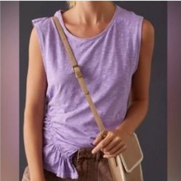 Pilcro Anthropologie purple scrunch top nwt - Picture 1 of 10
